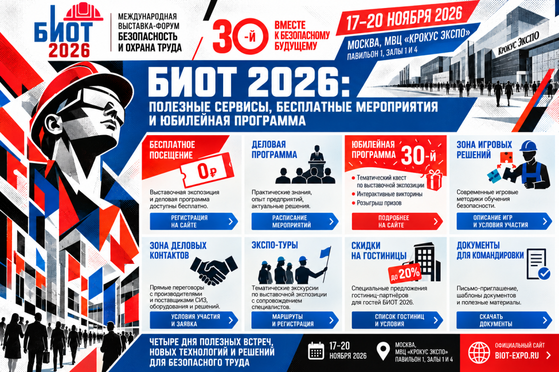 БИОТ 2026: полезные сервисы, бесплатные мероприятия и юбилейная программа 